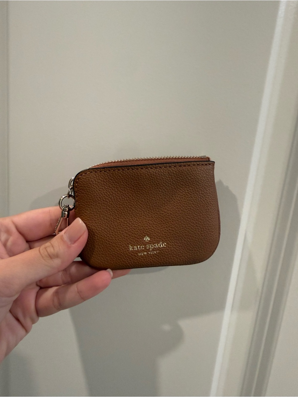 Kate Spade Brown Leather Zip Coin Pouch